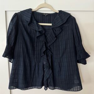 Navy Ruffled Women's Top Madewell